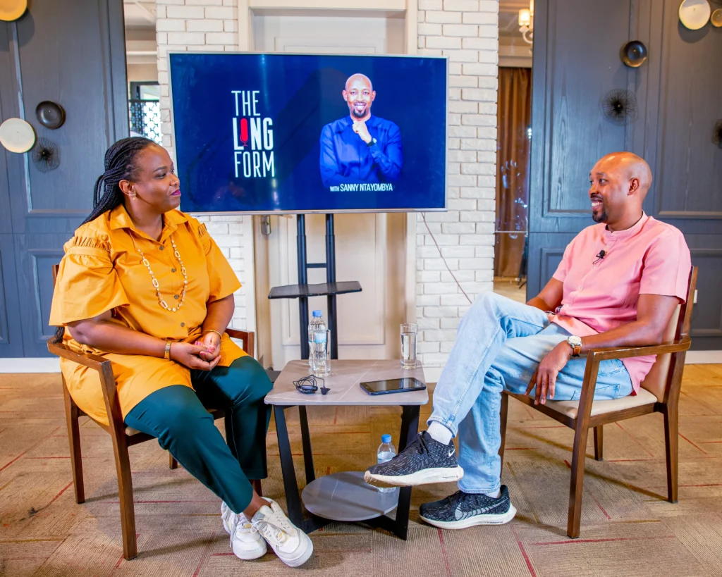 Studio still for The Long Form episode with Clare Akamanzi.